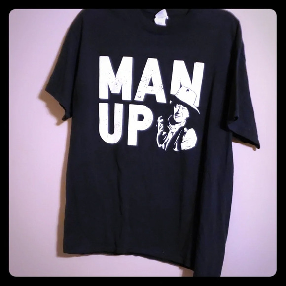 Man up John Wayne tshirt gildan lg - Picture 1 of 3
